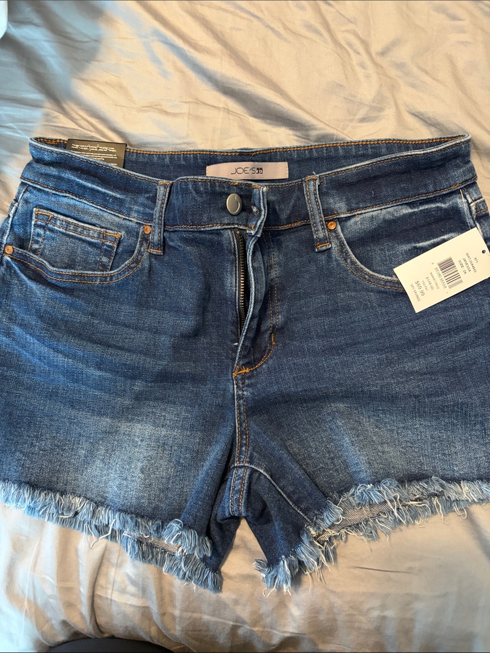 Joe's Jeans Dark Blue Frayed Hem Denim Shorts